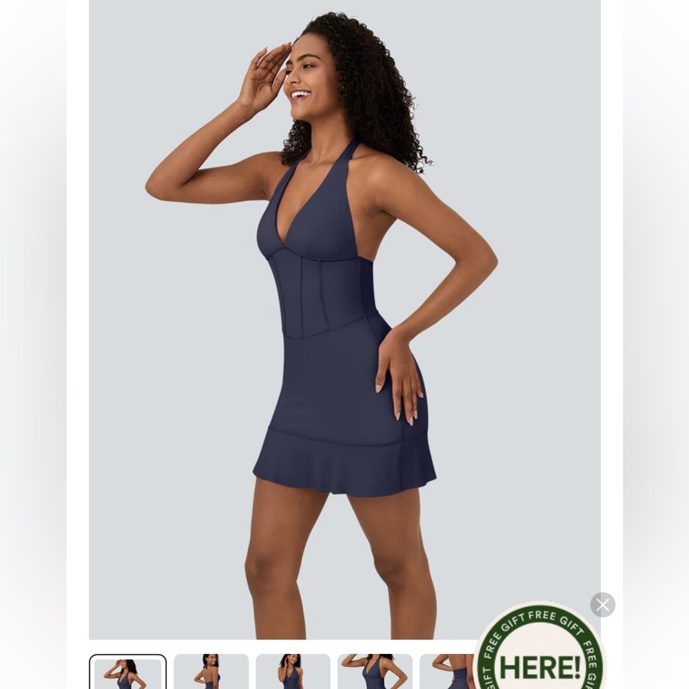 HALARA Black Halter Dress